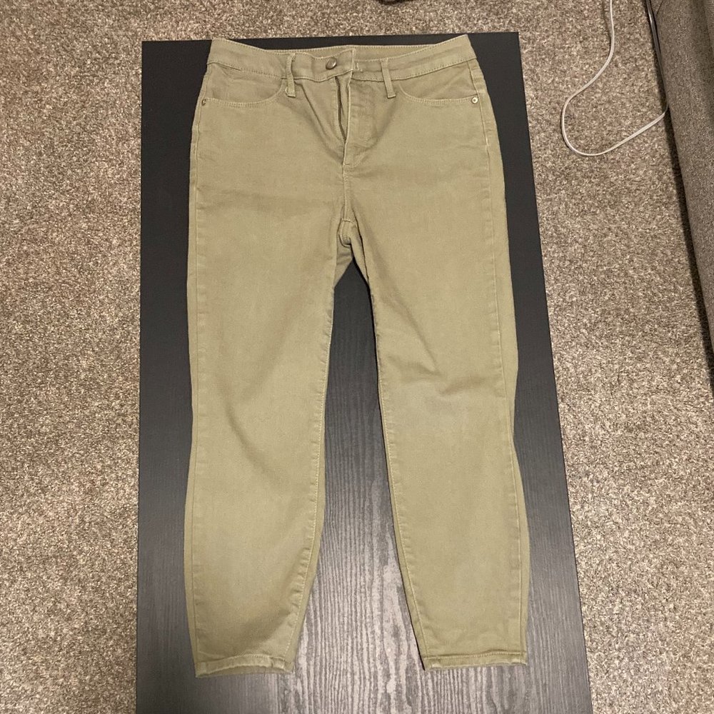 Talbots Flawless High-Waist Jegging Crop, Khaki Size 6